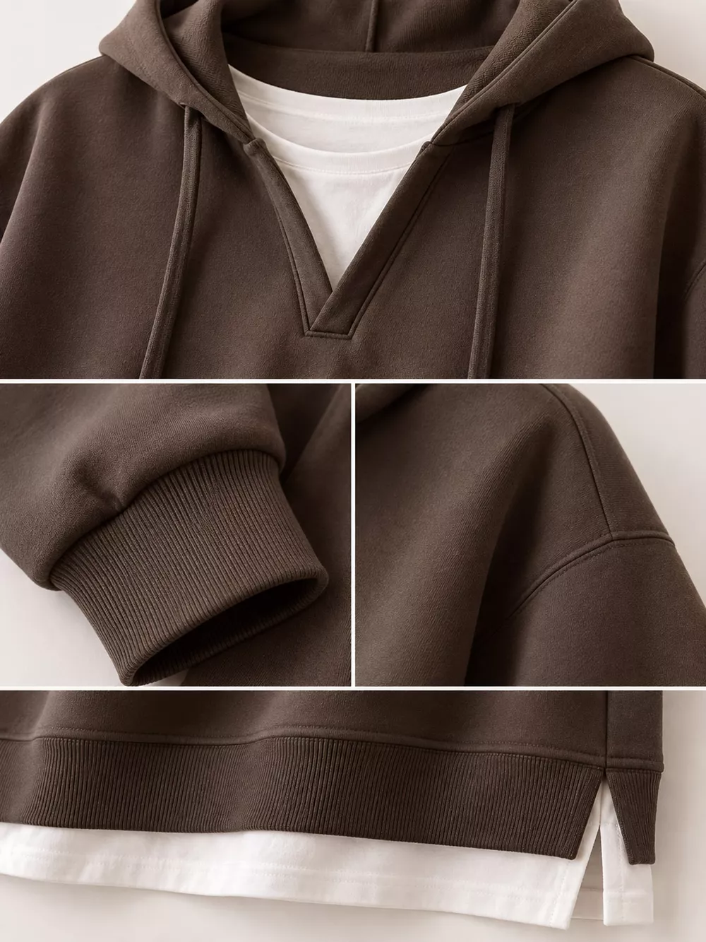 Layered Look Dropped Shoulder Hoodie, image 16