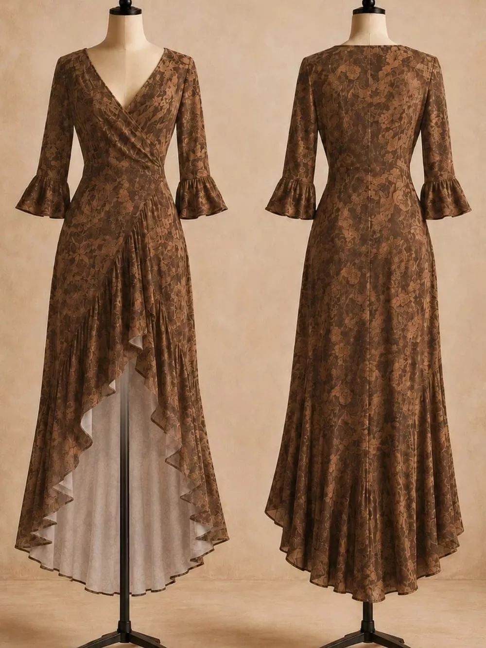 High-Low Ruffled Maxi Dress, image 2