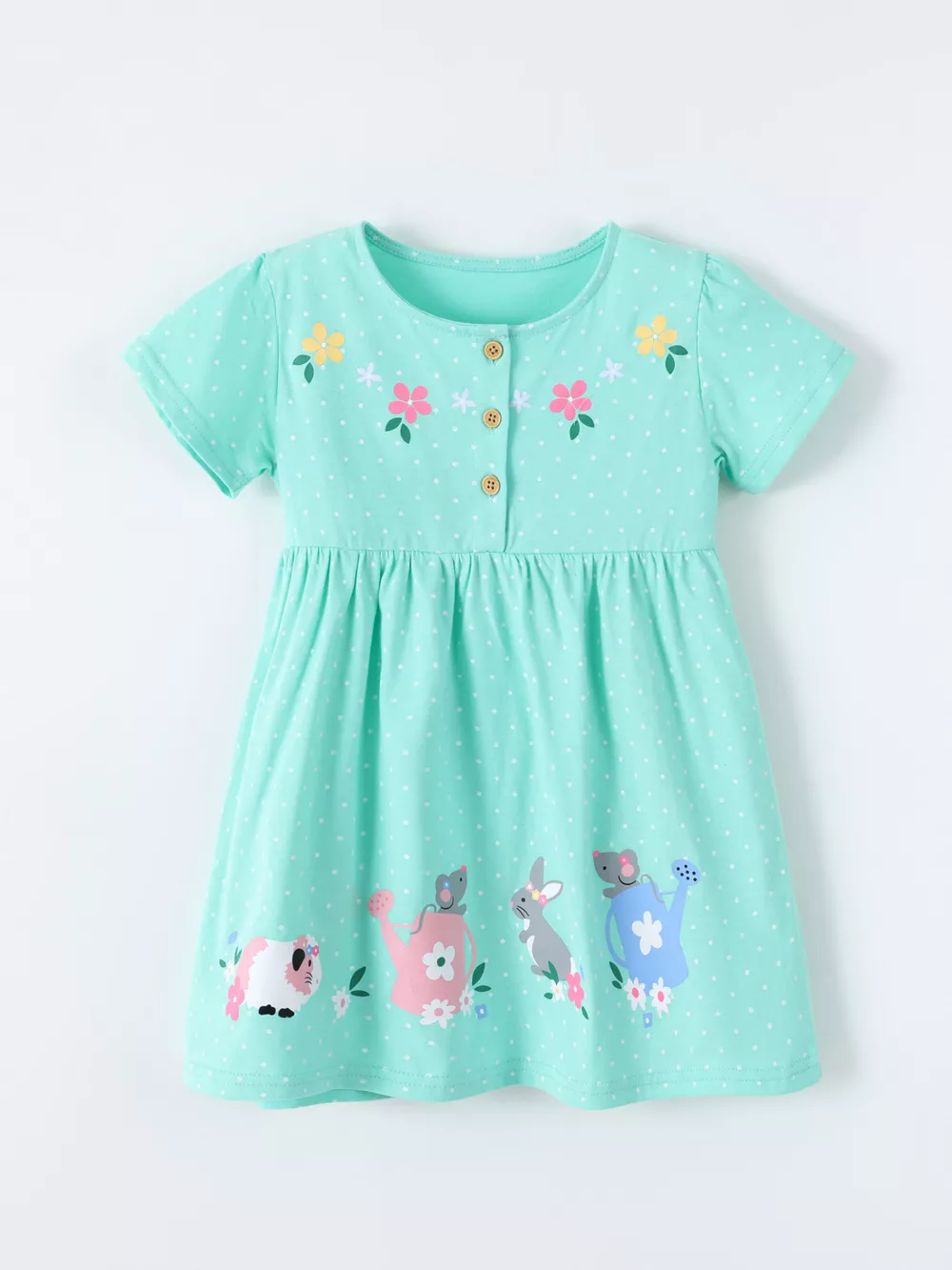 Children's Bunny Print Button Detail Dress, image 2