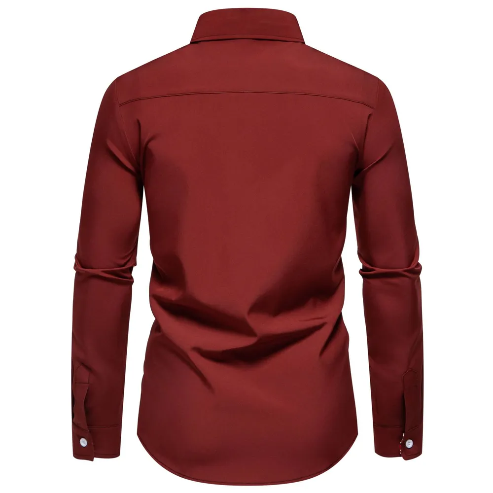 Men's Casual Button-Down Shirt with Cuff Detail, image 4
