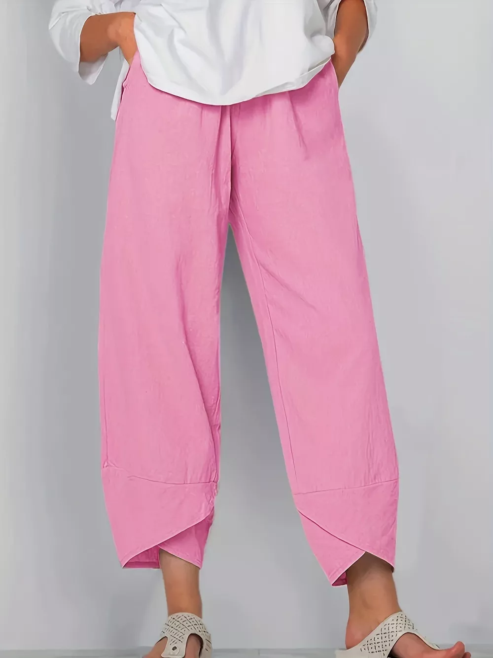 Elastic Waist Pants with Pockets, image 11