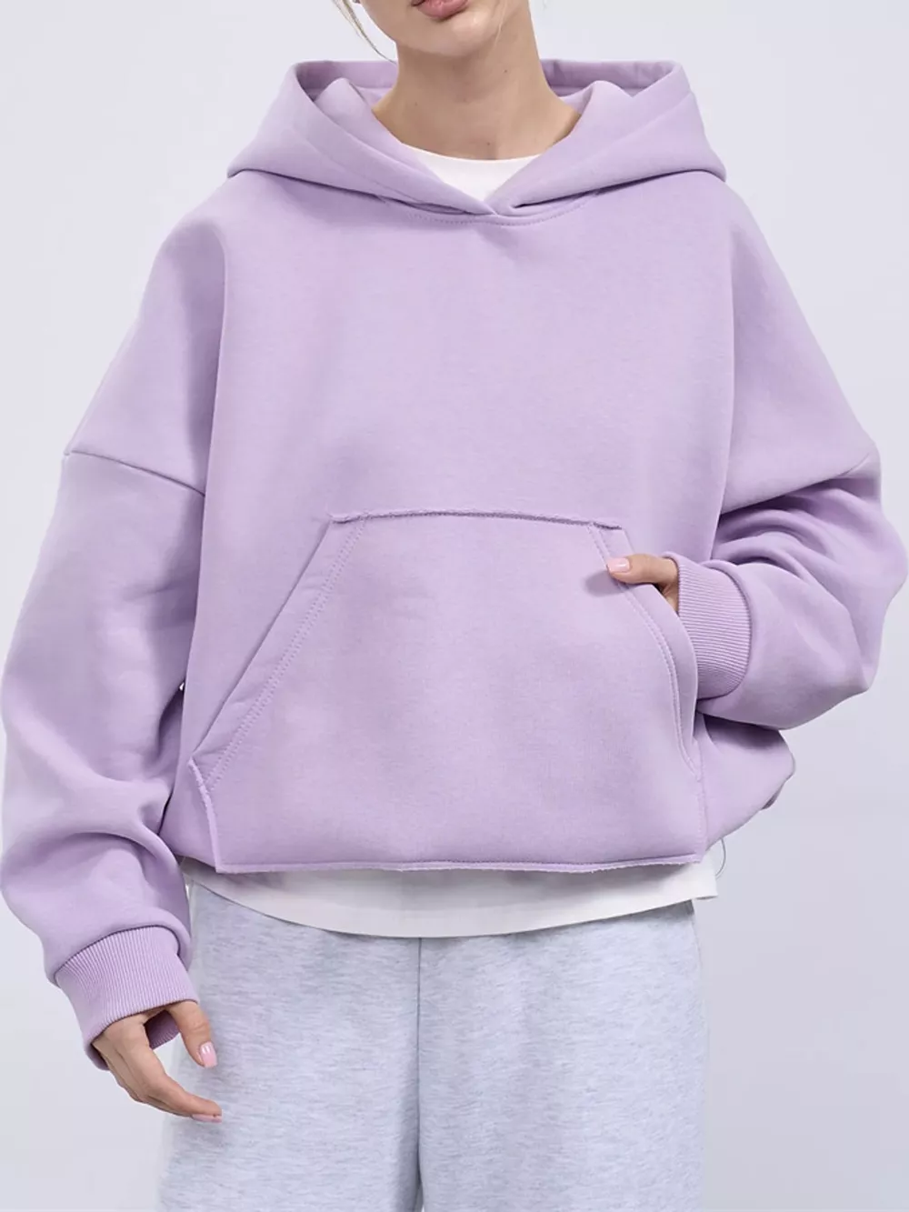 Kangaroo Pocket Dropped Shoulder Hoodie, image 23