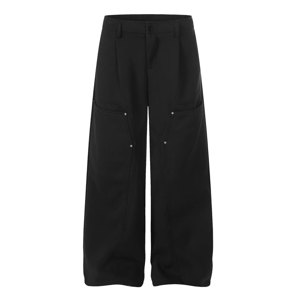 Men's Wide Leg Pants with Pockets, image 9