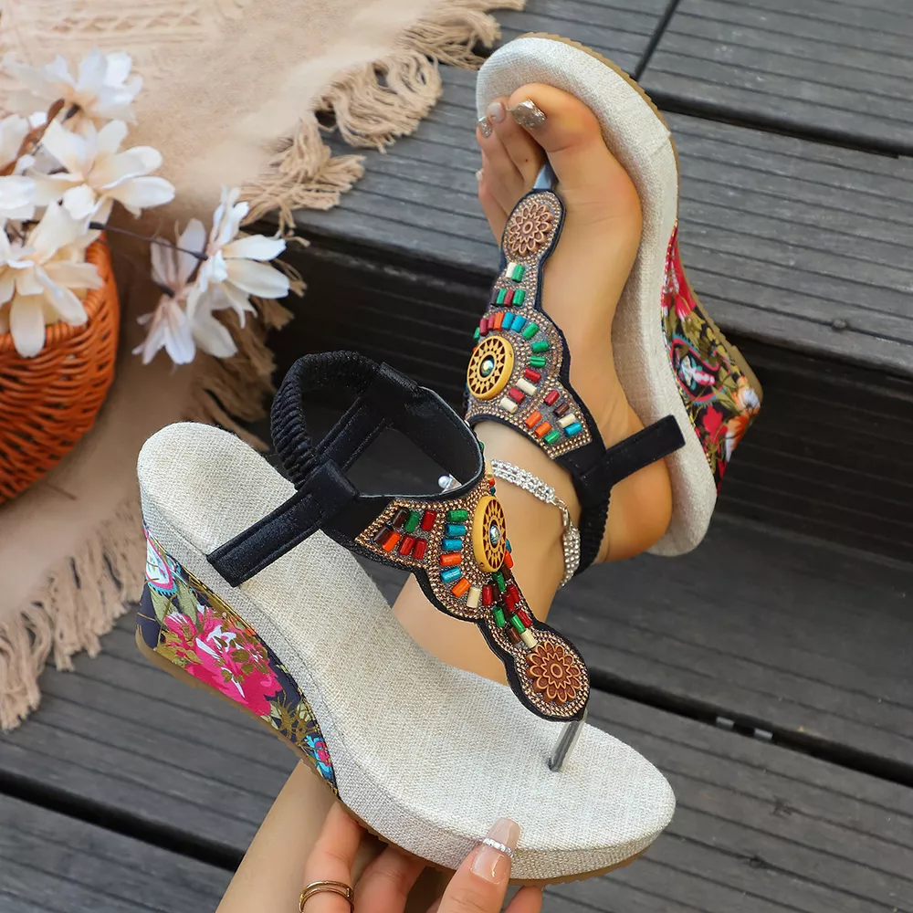 Toe Post Wedge Sandals, image 5