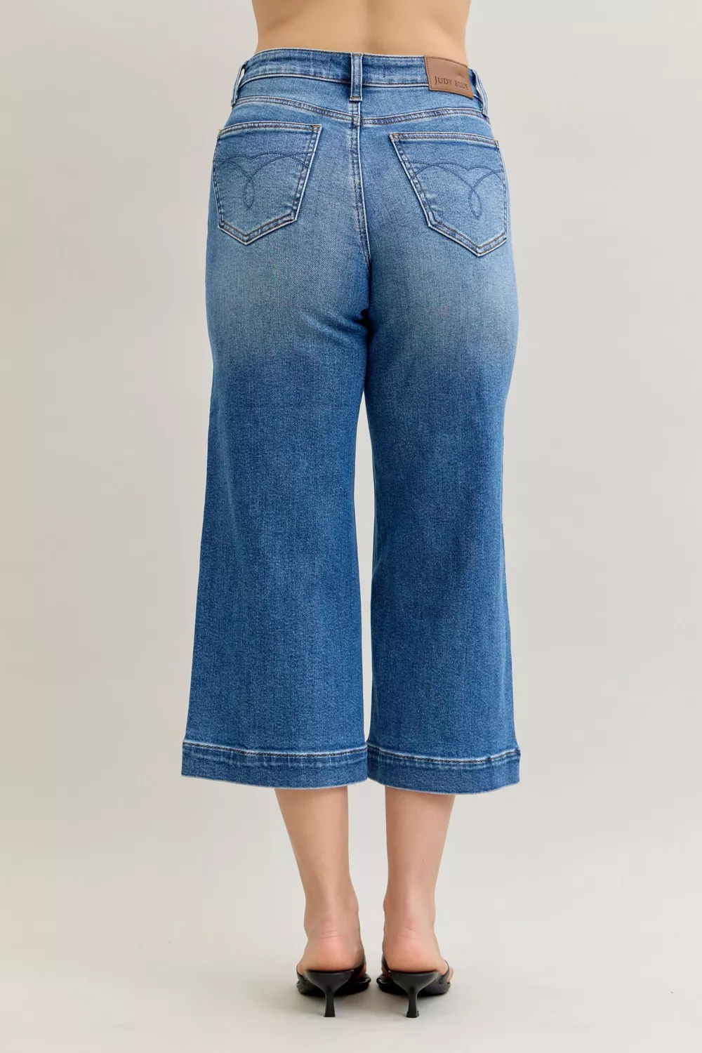 Mid Rise Crop Wide Leg Jeans, image 7