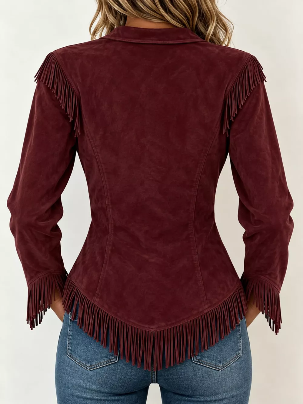 Full Size Fringed Button Up Shirt Plus Size, image 35