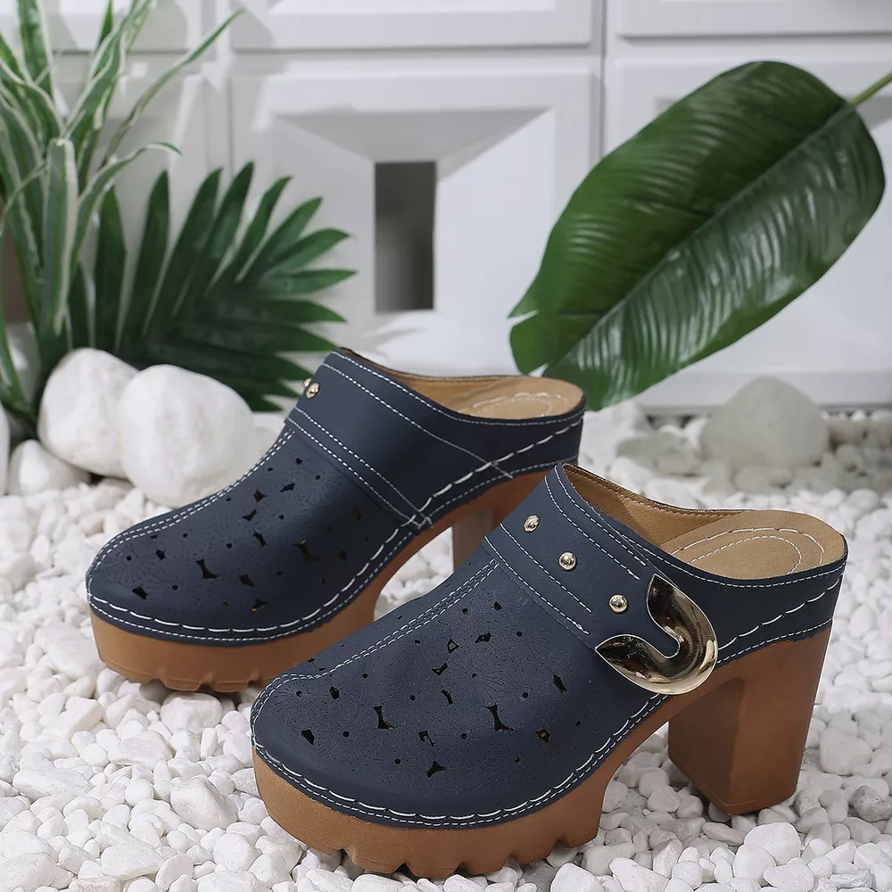 Round Toe Block Heels Sandals, image 11