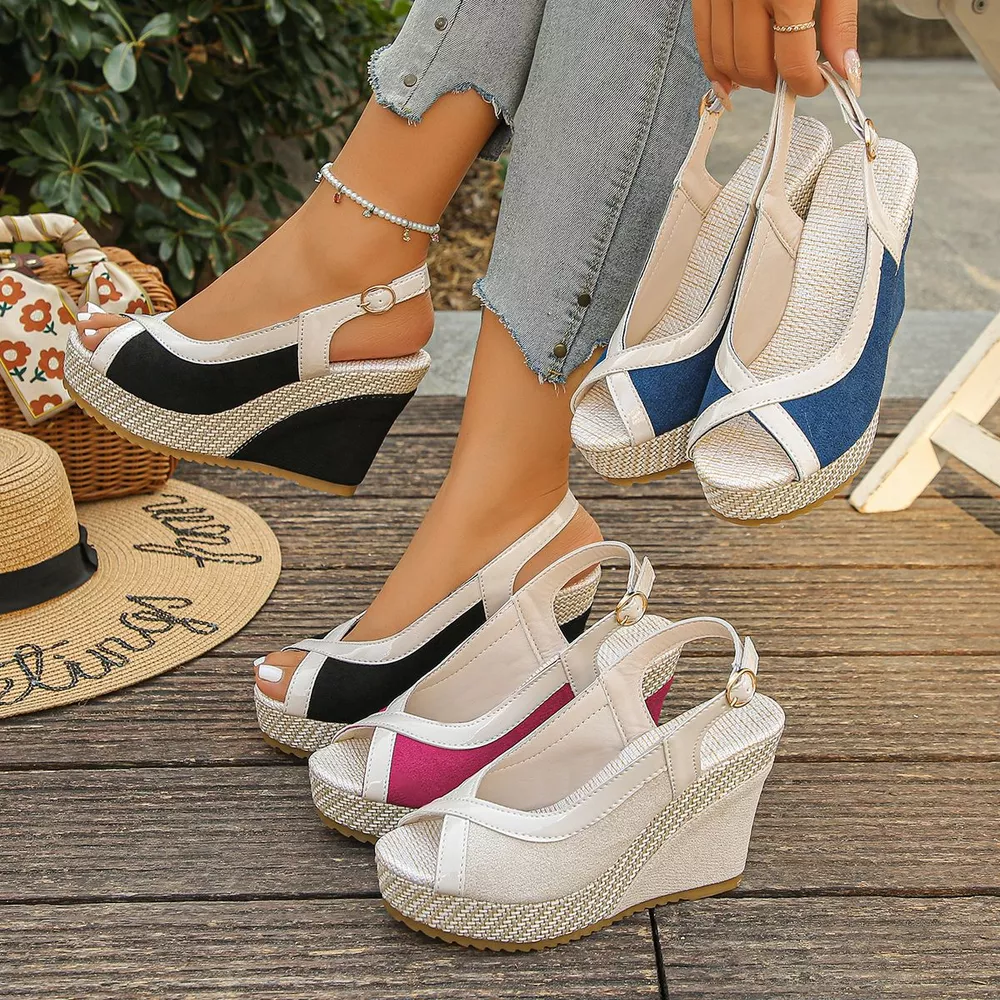 Peep Toe Wedge Sandals, image 2