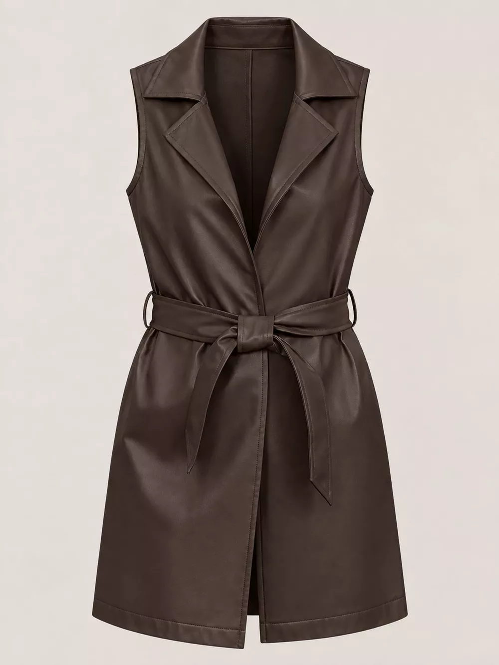 Tie Waist Longline Vest Coat, image 8
