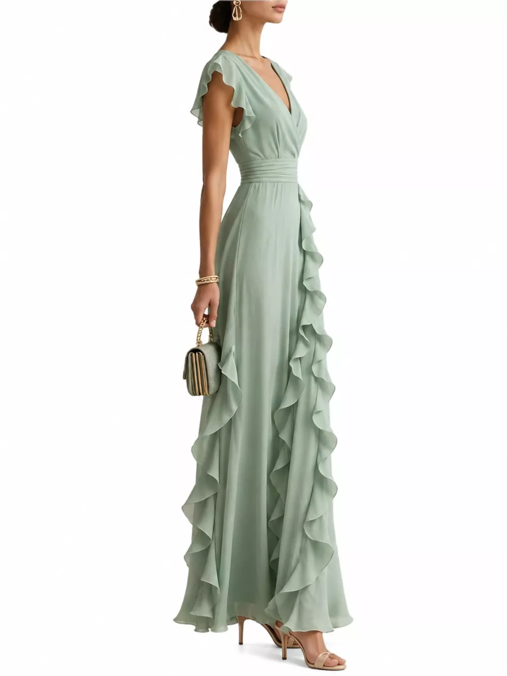 Ruffled Surplice Sleeveless Maxi Dress, image 7
