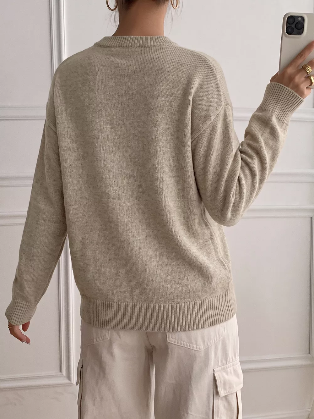 Dropped Shoulder Long Sleeve Sweater, image 6