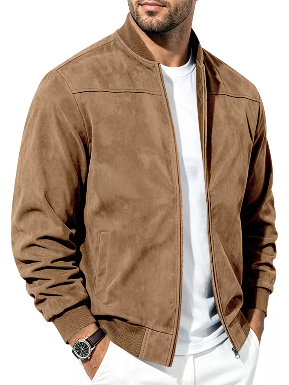 Men's Full Size Zip Up Long Sleeve Jacket Plus Size, image 23