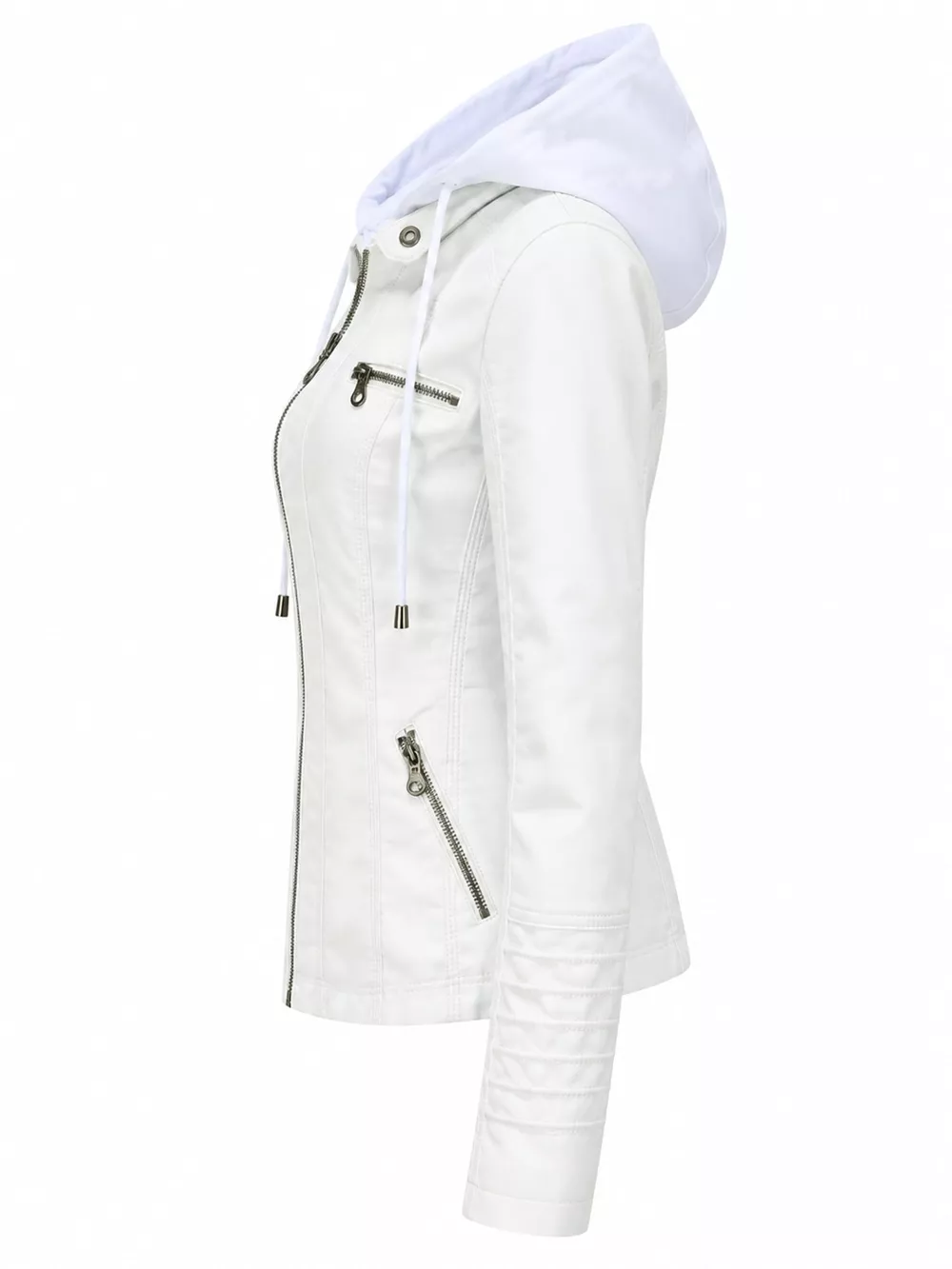 Full Size Detachable Hooded Faux Leather Moto Jacket Plus Size, image 24