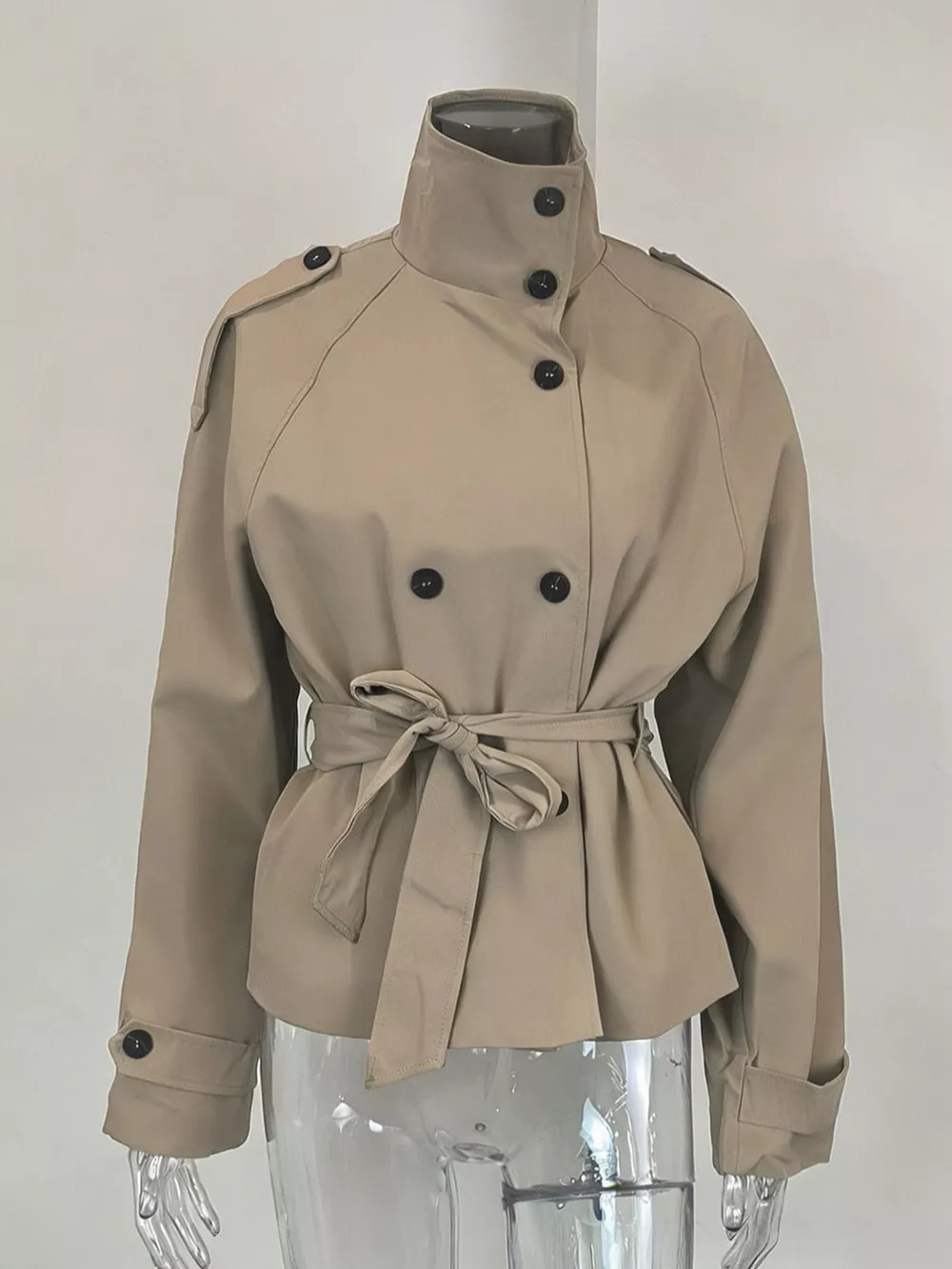 Full Size Double-Breasted Belted Trench Outerwear Plus Size, image 4