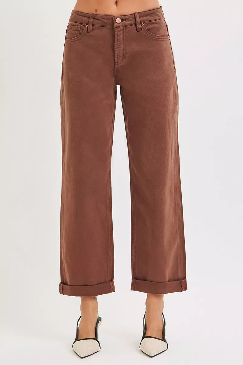 Full Size Tummy Control Mid Rise Ankle Barrel Baggy Plus Size, image 5