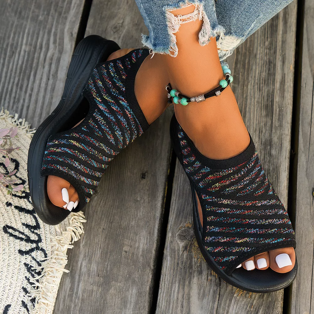 Peep Toe Flats Sandals, image 3