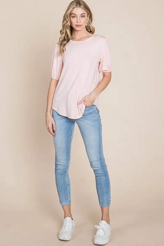 Round Neck Puff Sleeve T-Shirt, image 3