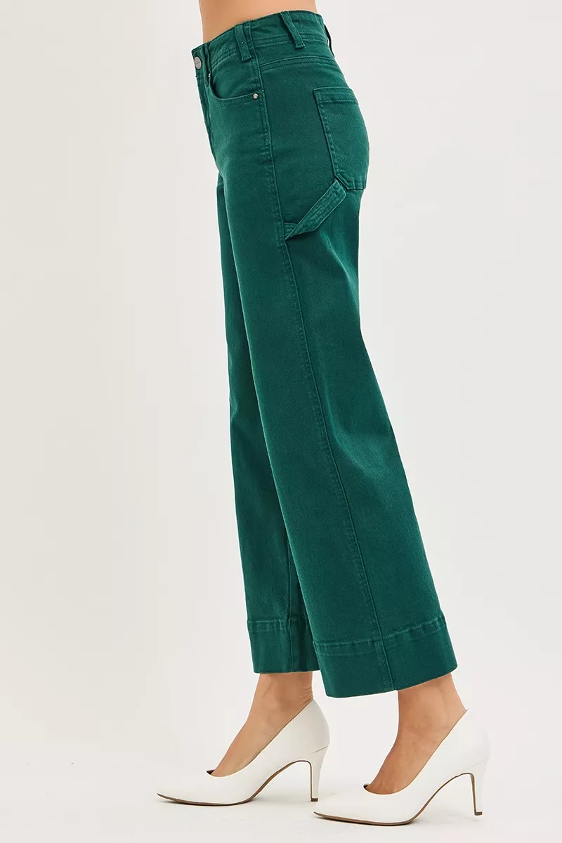 Tummy Control High Rise Crop Wide No Waist Band Pants, image 3