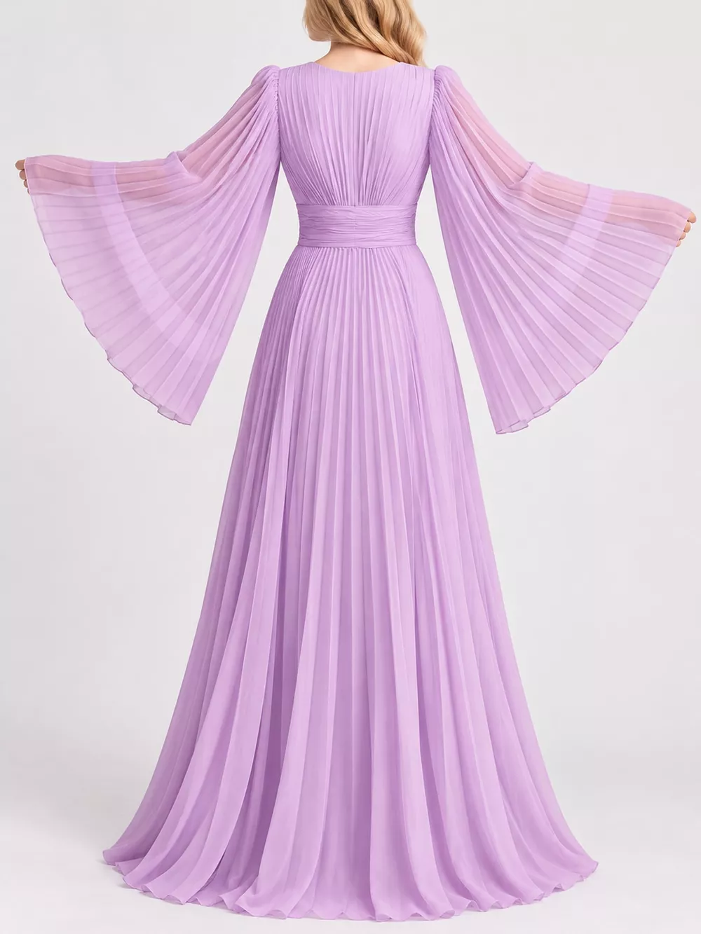 V-Neck Pleated Maxi Dress, image 5