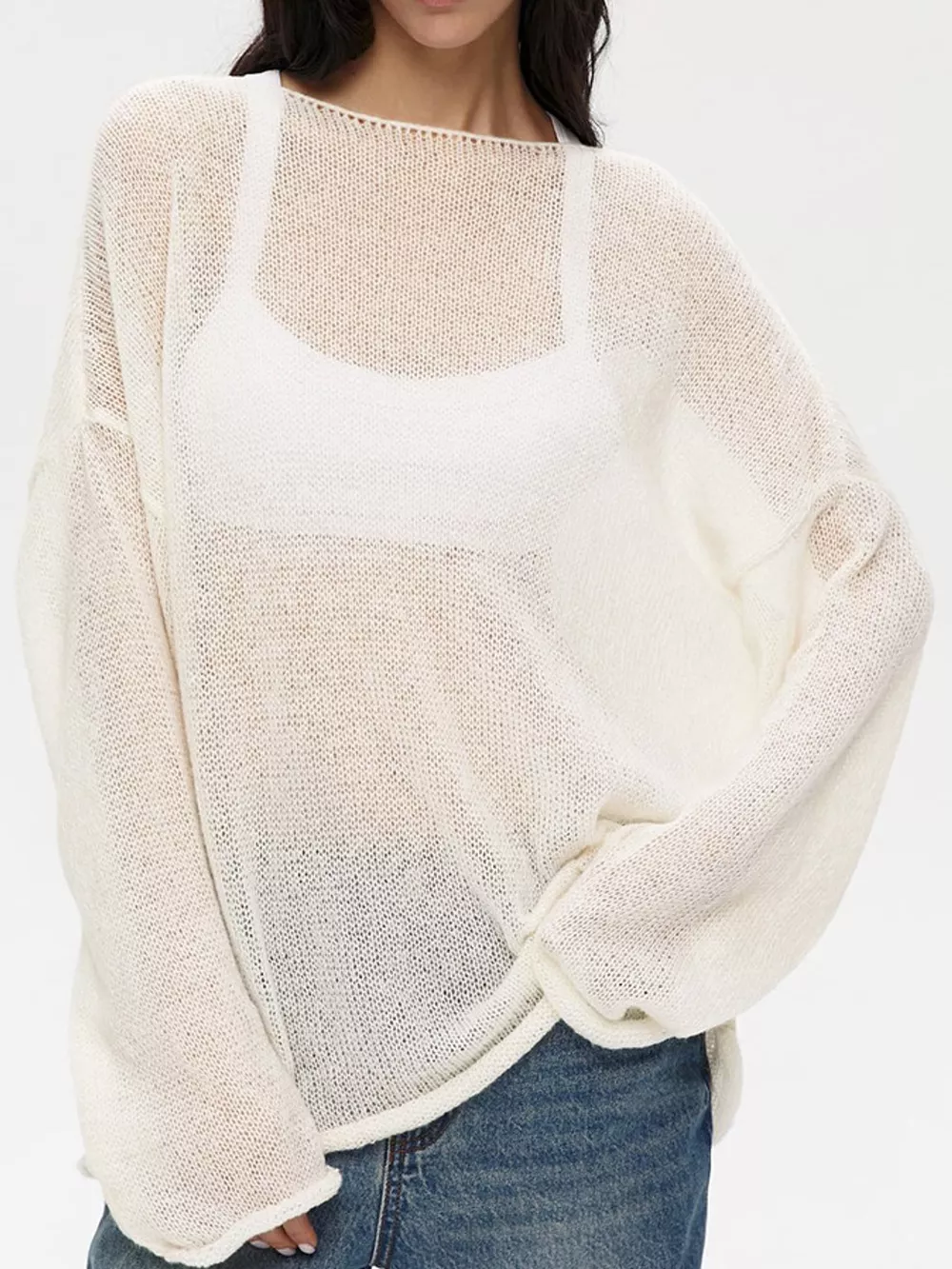 Lightweight Dropped Shoulder Knit Cover Up, image 31