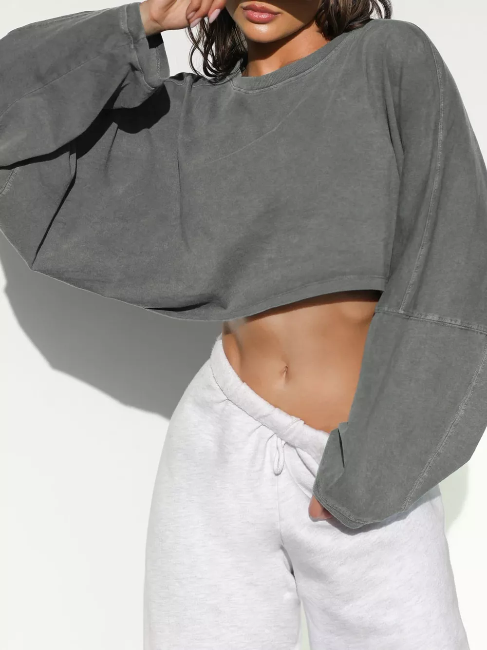 Long Sleeve Cropped Sweatshirt, image 16