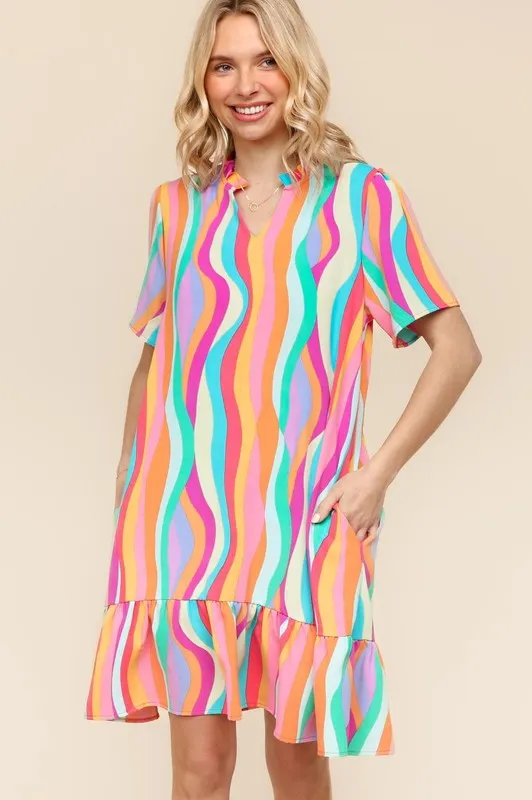 Tiered Woven Ruffle Hem Dress, image 5