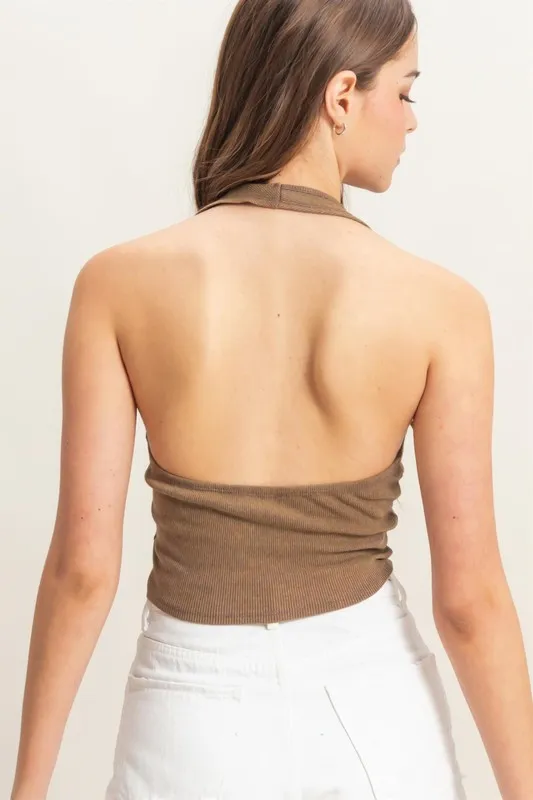 Mineral Wash Halter Neck Everyday Top, image 3