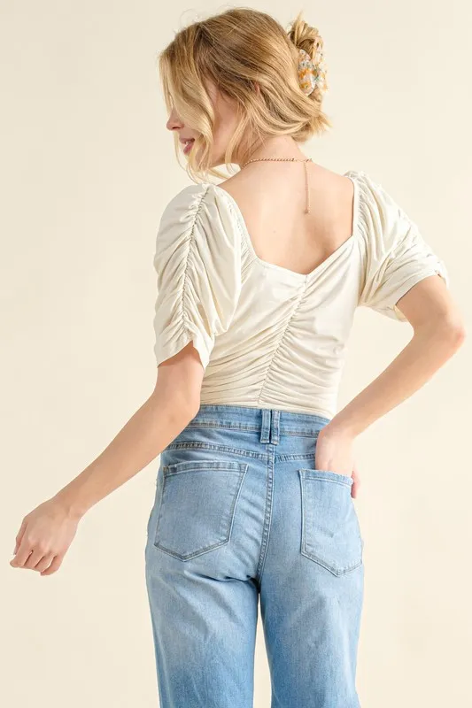Buttery Soft Ruched Detailed Jersey Bodysuit, image 5