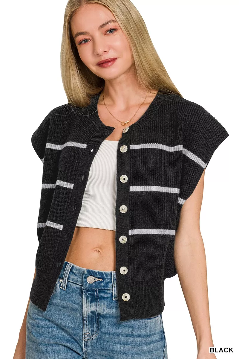 Striped Viscose Sweater Vest, image 3
