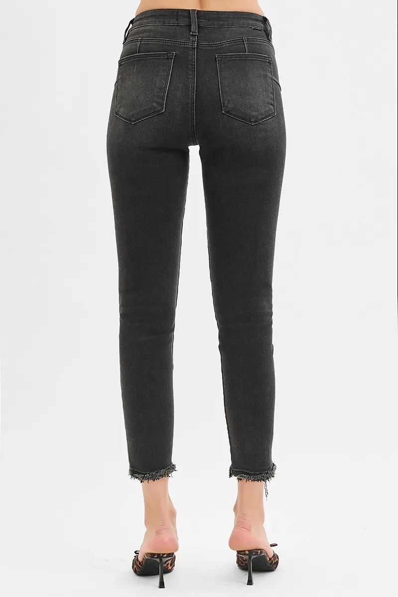 Full Size Tummy Control Mid Rise Crop Skinny Jeans Plus Size, image 3