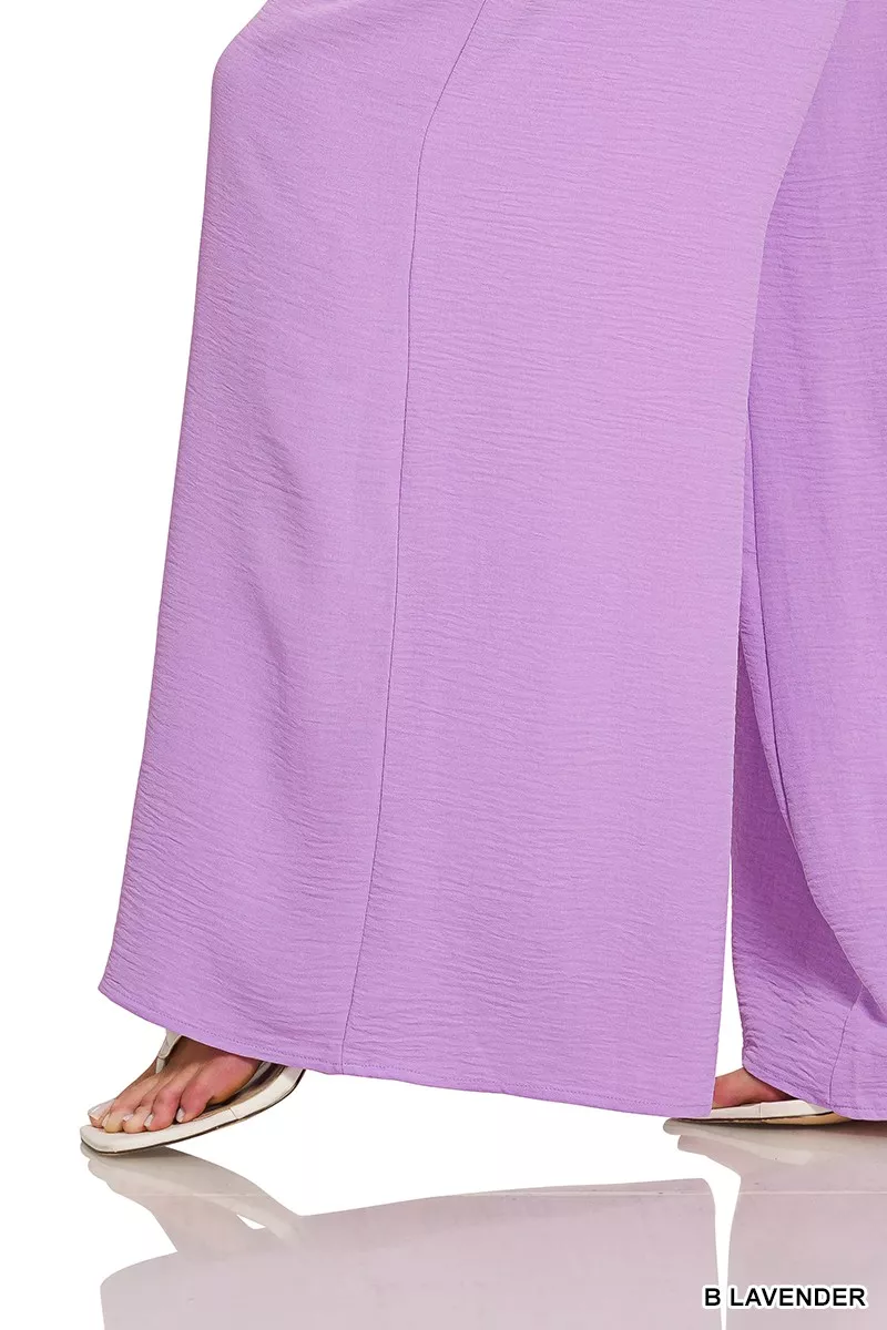 Woven Airflow Twisted Top & Wide Leg Pants Set, image 12