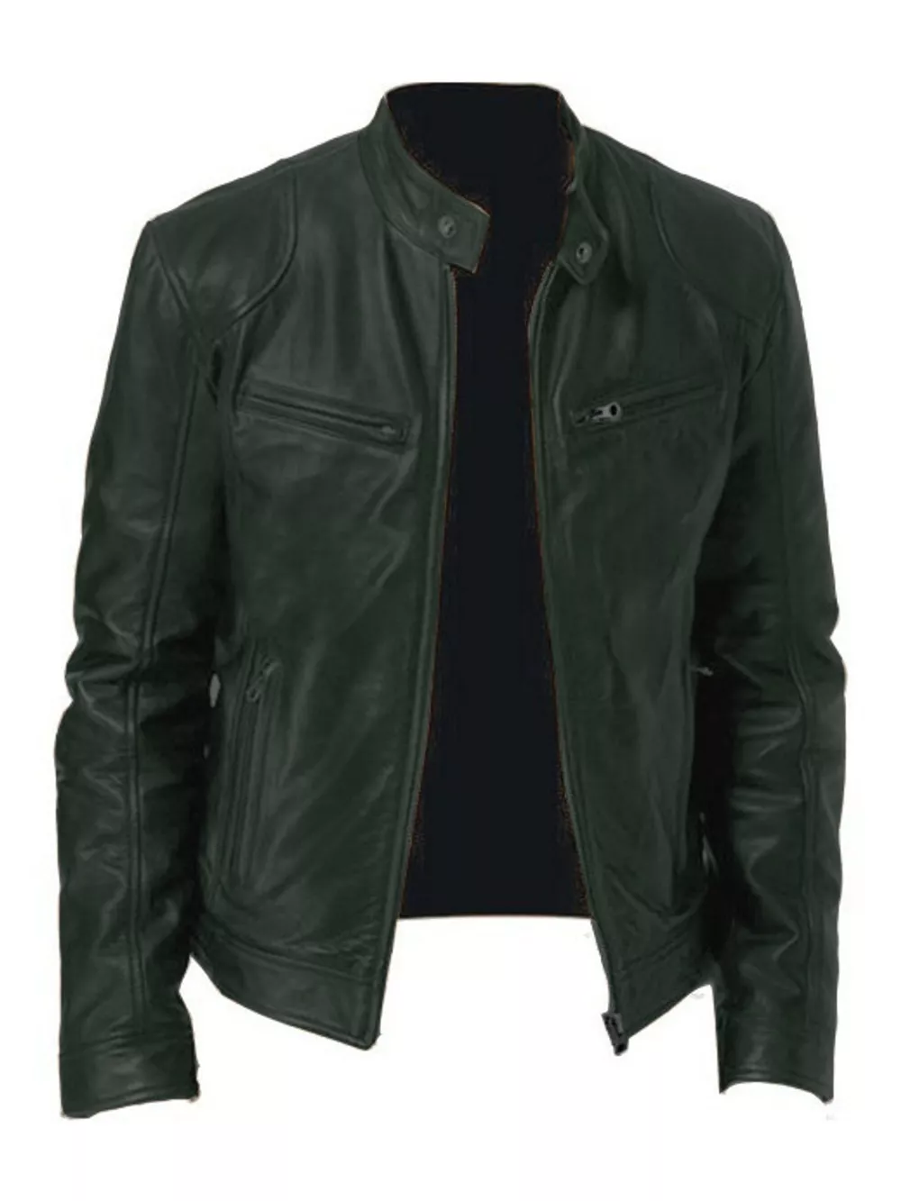 Men's Full Size Faux Leather Zip Up Jacket Plus Size, image 45