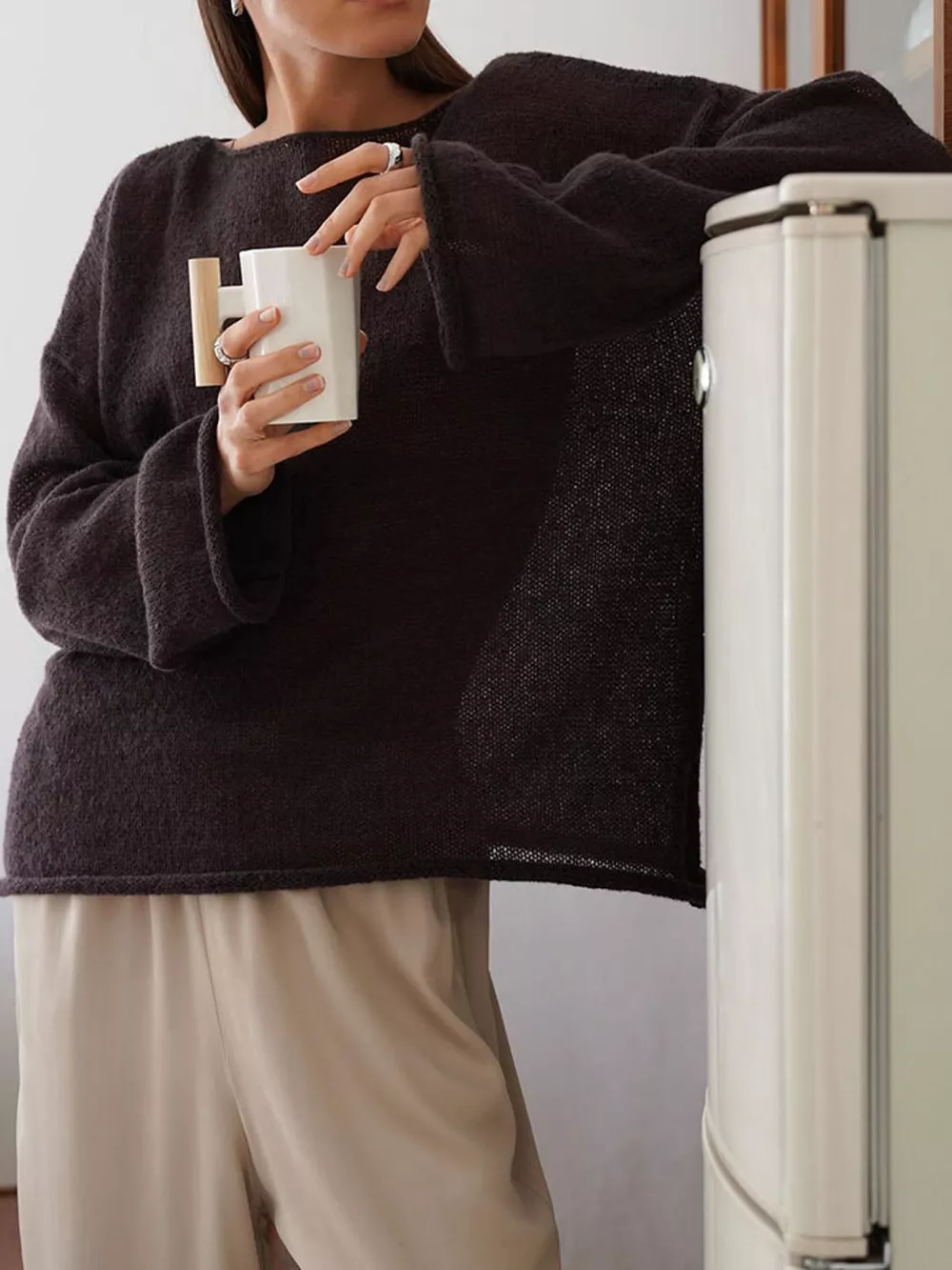 Lightweight Dropped Shoulder Knit Cover Up, image 14