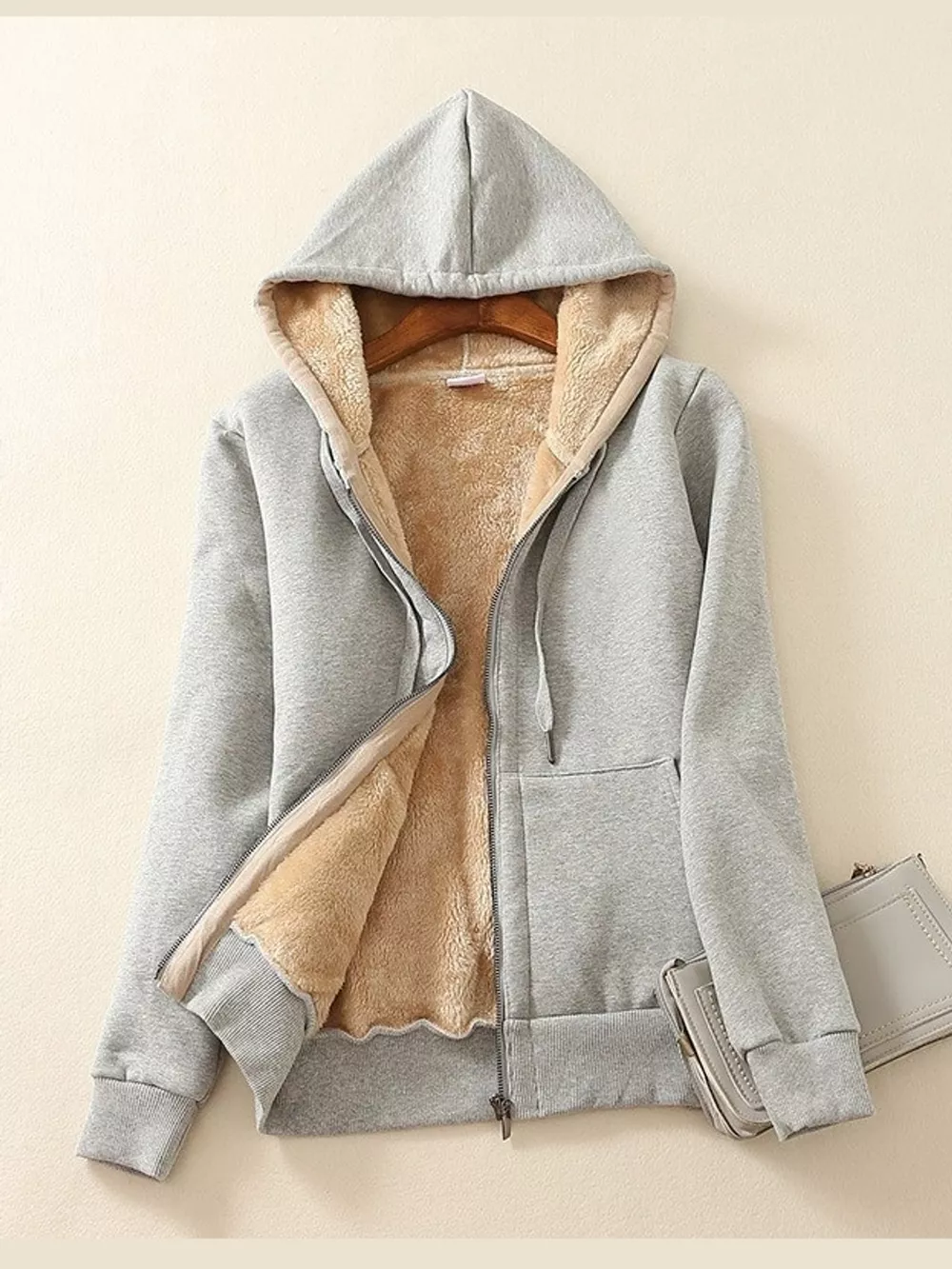 Plus Size Fleece-Lined Thermal Zip-Up Hoodie