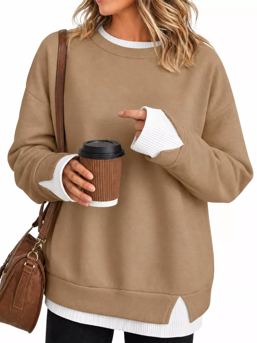 Full Size Layered Look Crew Neck Sweatshirt Plus Size, image 18