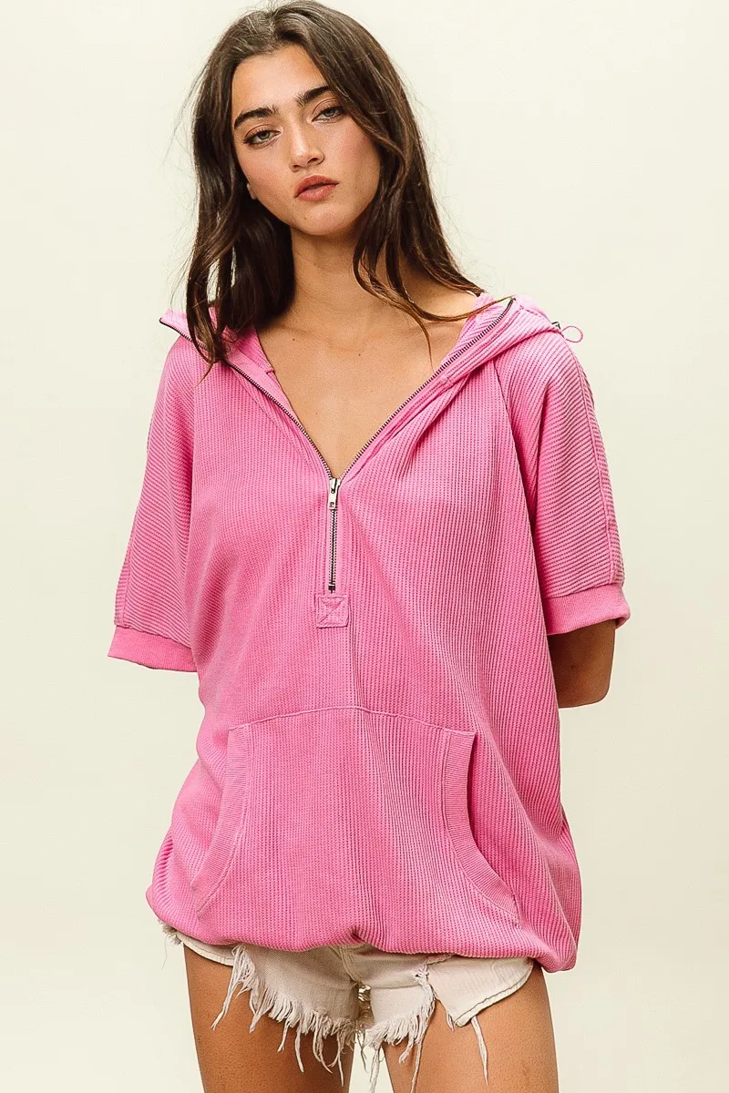Vintage Washed Waffle Thermal Hoodie, image 7