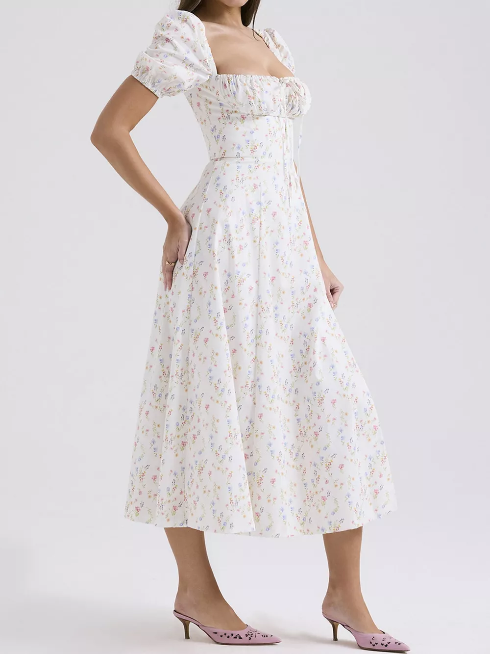Floral Spaghetti Straps Midi Dress, image 38
