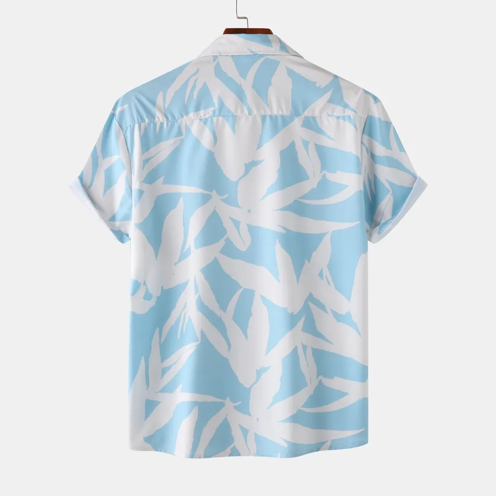 Men's Printed Button Up Short Sleeve Shirt, image 8