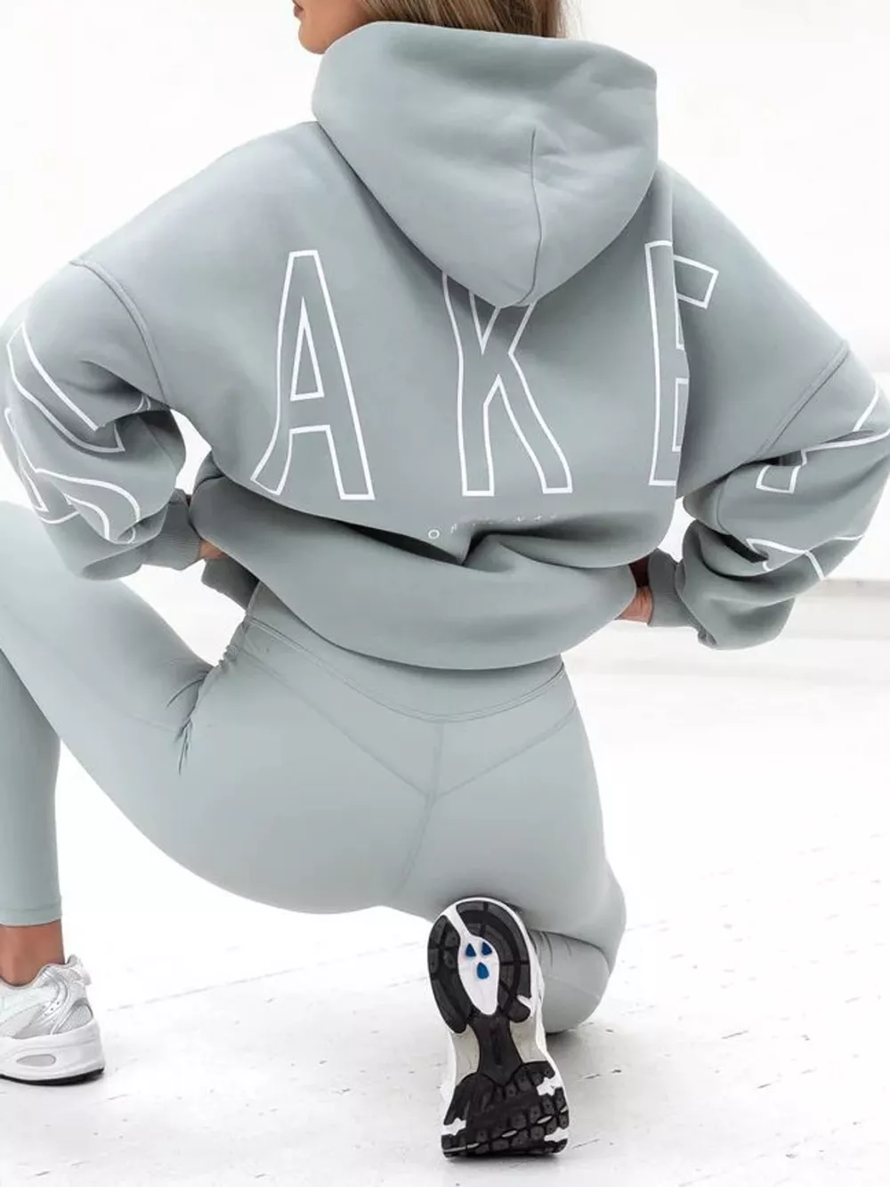 Letter Back Hoodie with Kangaroo Pocket, image 7