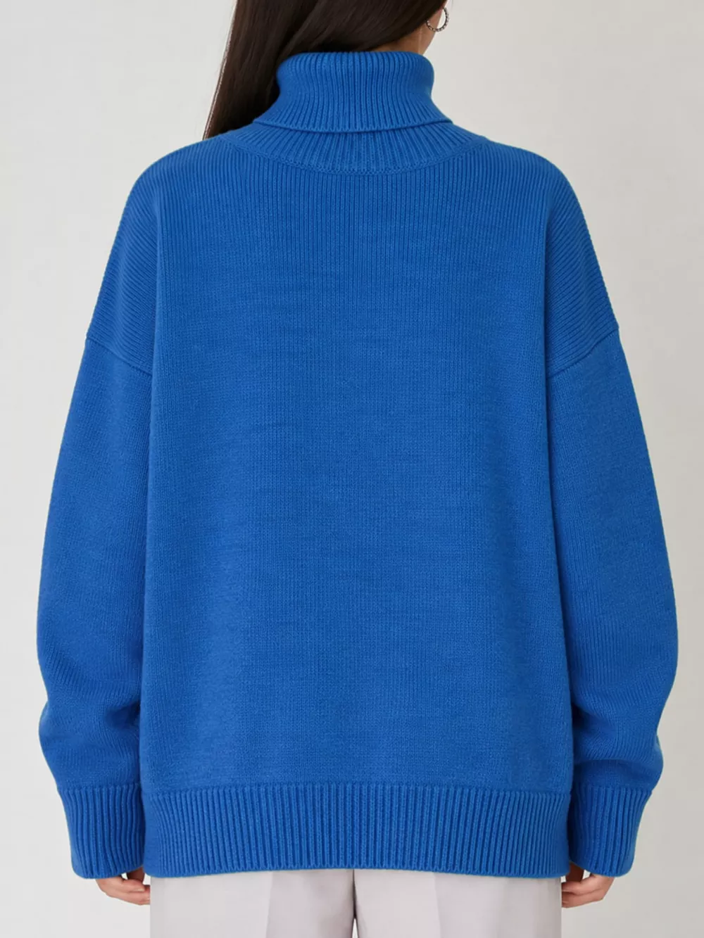 Oversized Turtleneck Dropped Shoulder Sweater, image 24
