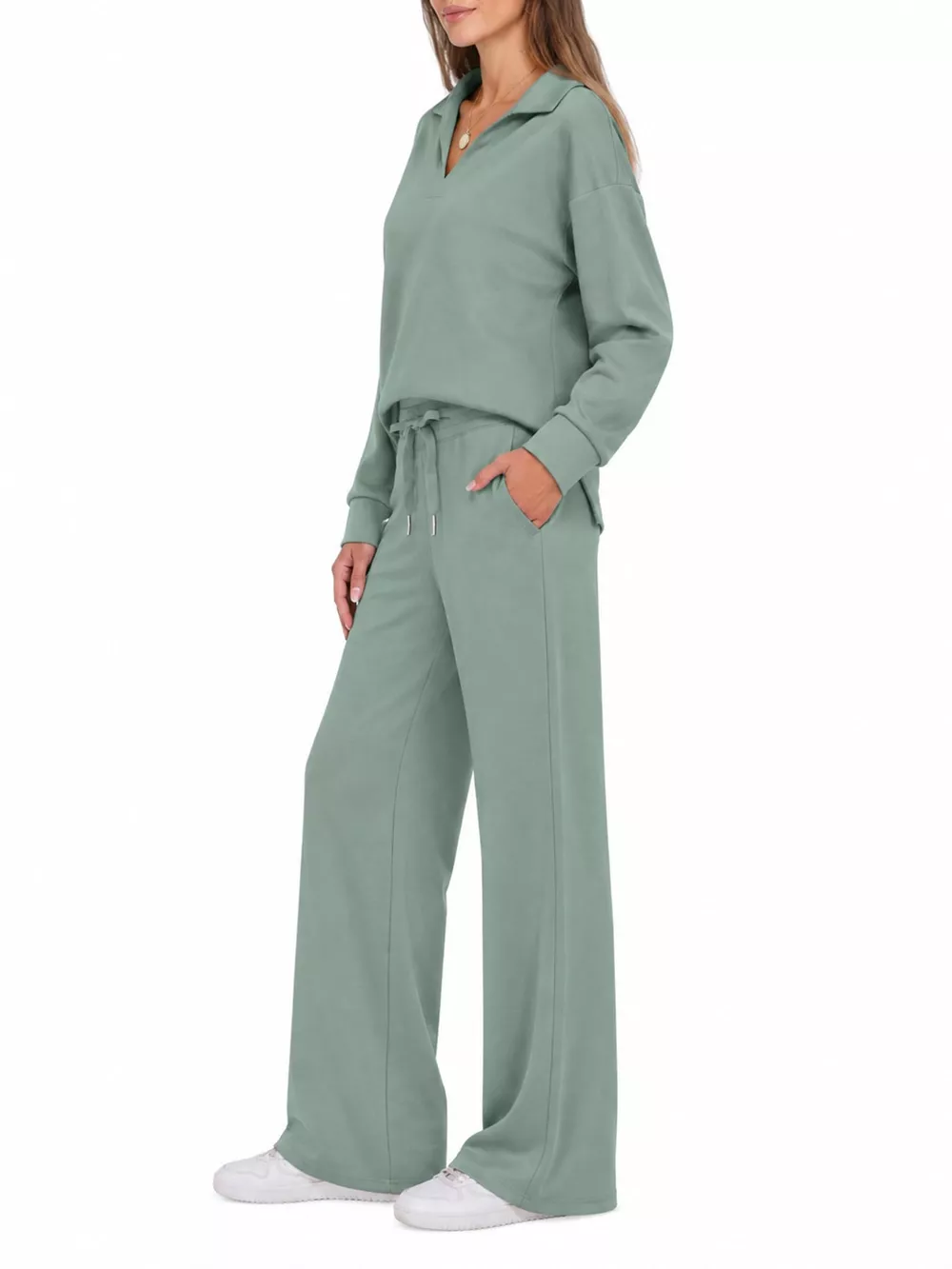 Dropped Shoulder Top and Pants Set, image 12