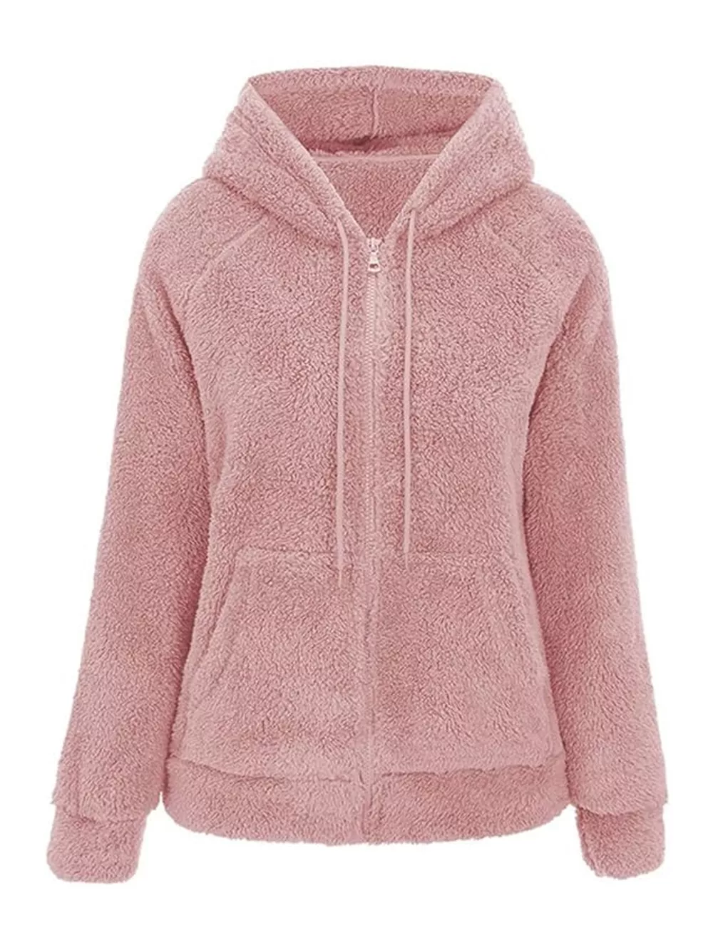 Drawstring Sherpa Zip-Up Hoodie, image 10