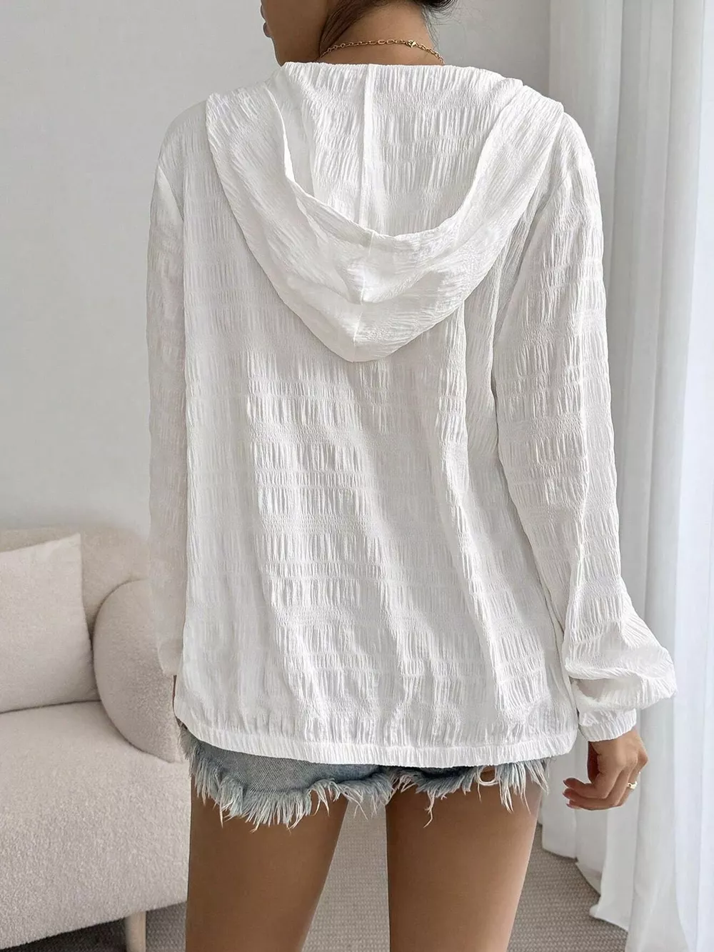 Lightweight Textured Hooded Jacket, image 2