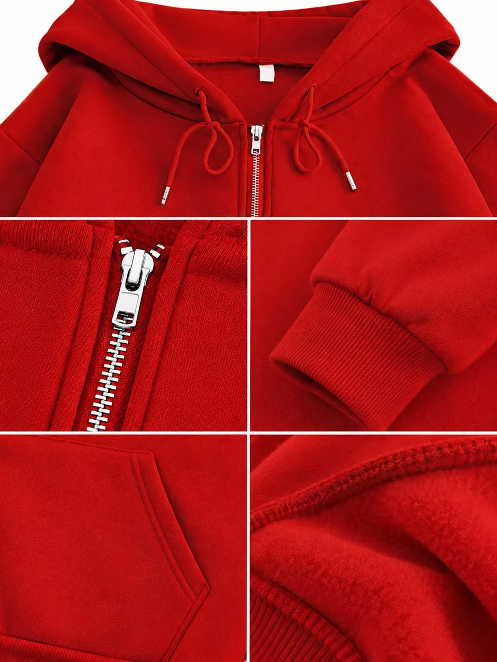 Full Size Oversized Solid Zip-Up Hoodie with Drawstring Plus Size, image 25