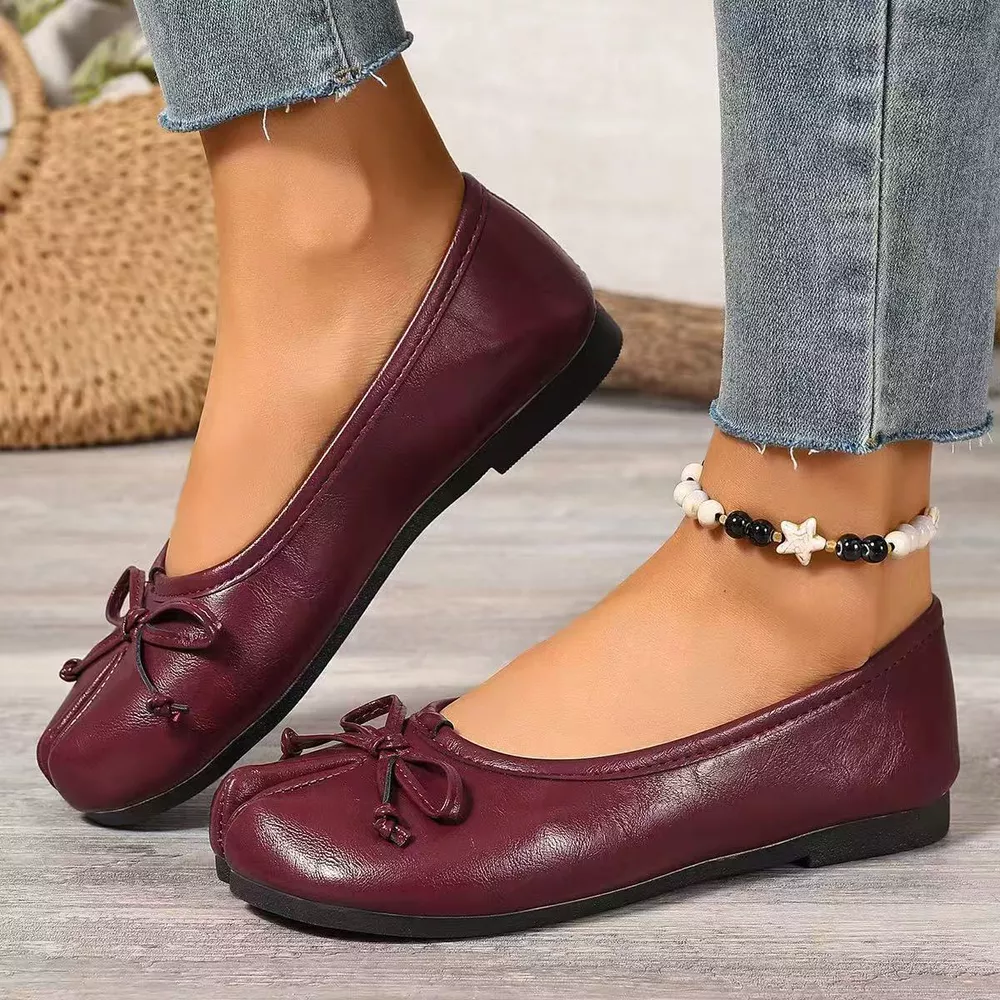 Bow Decor Split Toe Slip-Ons, image 10