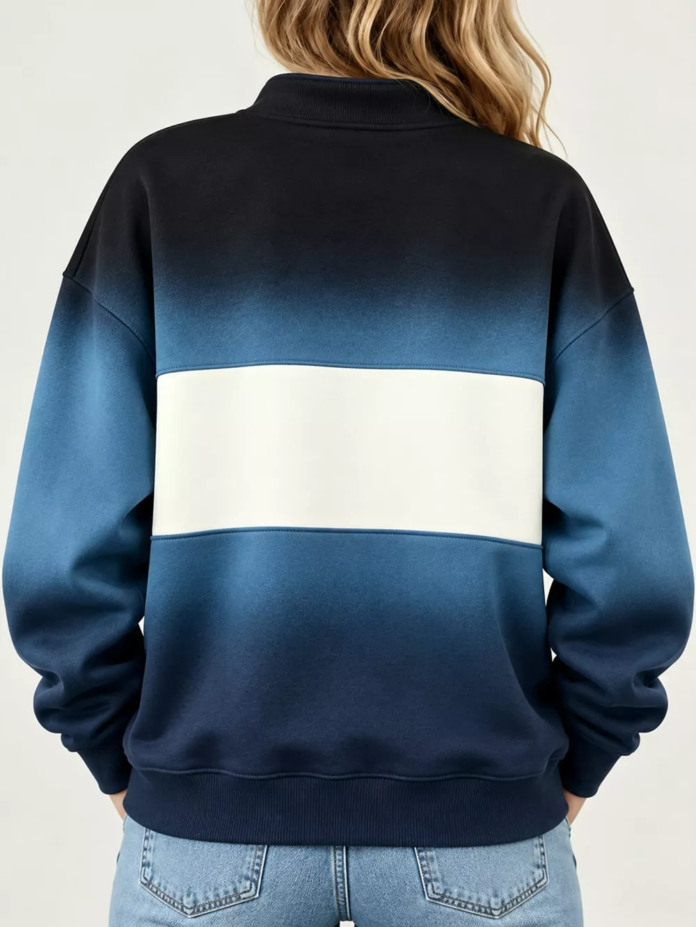 Full Size Color Block Snap-Button Sweatshirt Plus Size, image 28