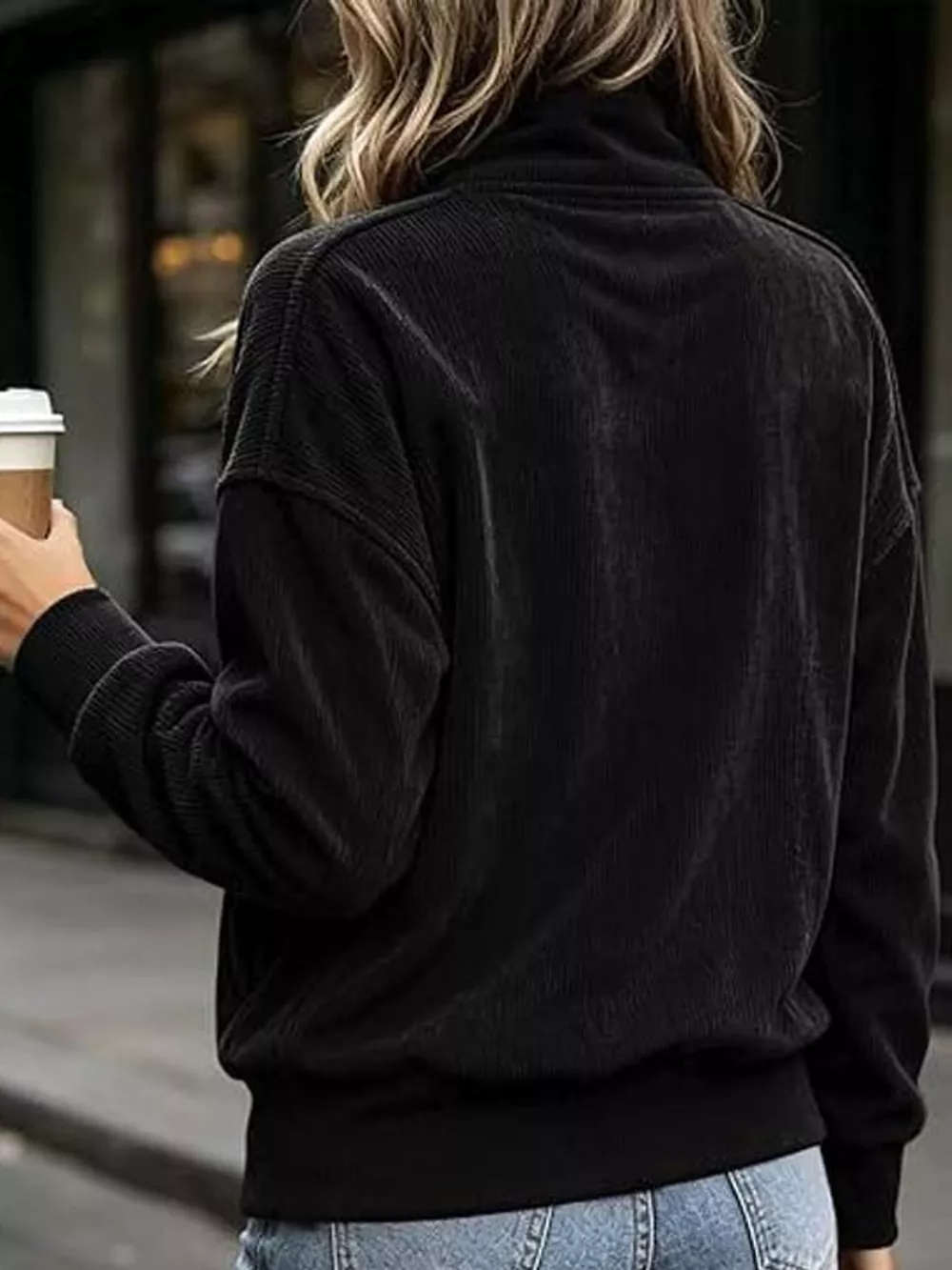 Full Size Quarter-Snap Sweatshirt with Kangaroo Pocket Plus Size, image 5