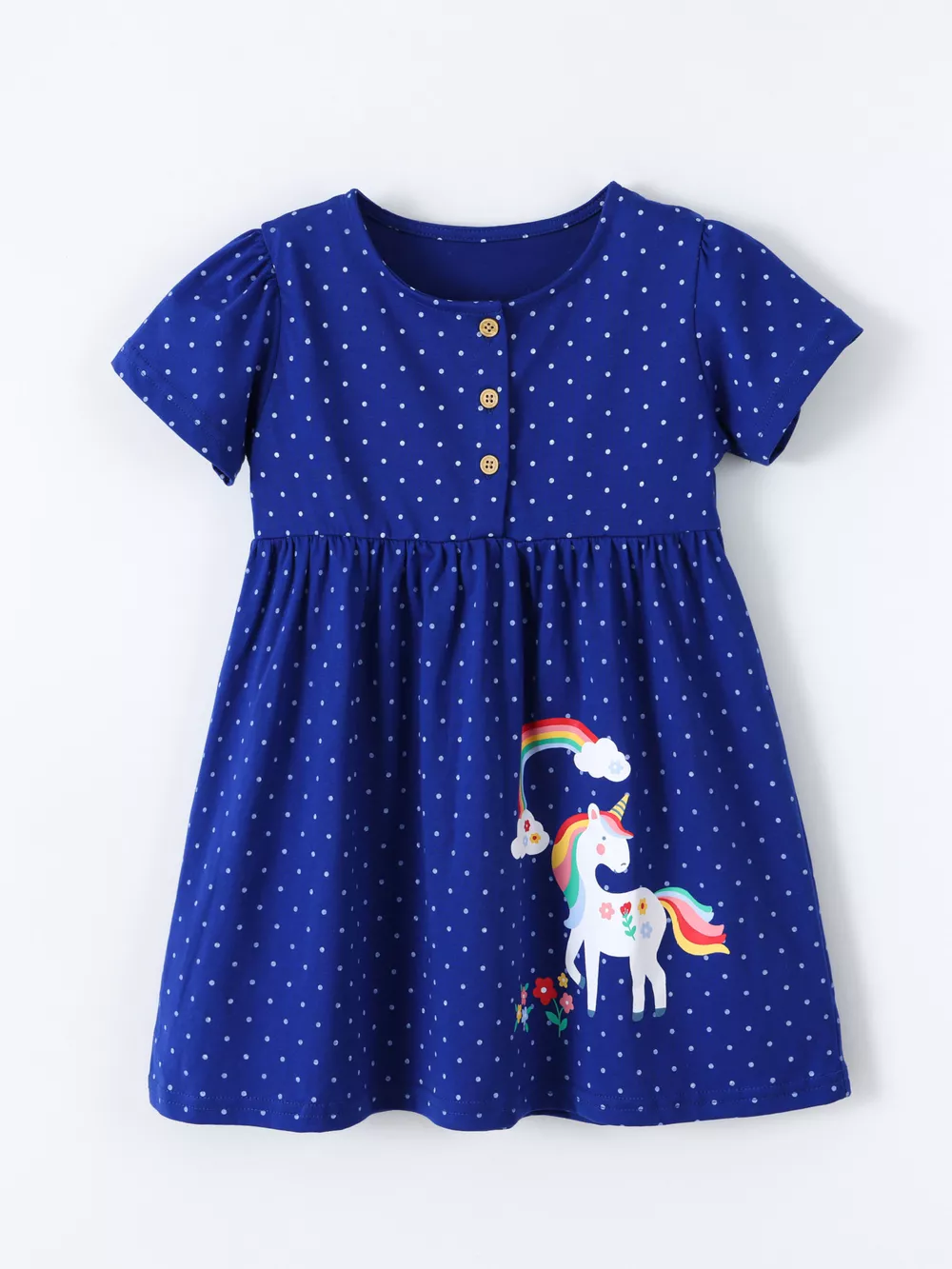 Children's Polka Dot Unicorn Rainbow Dress, image 2