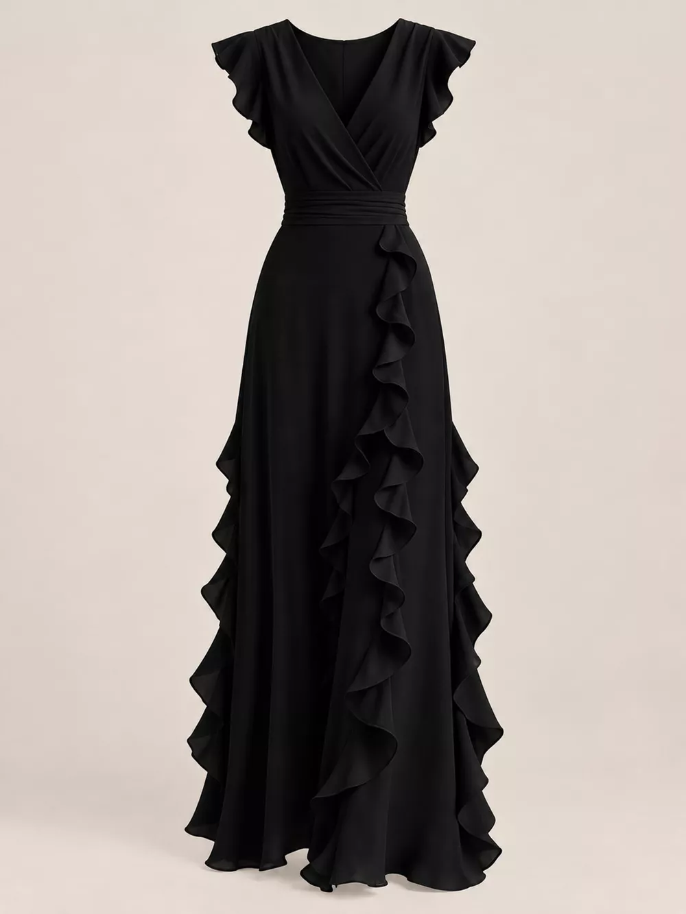 Ruffled Surplice Sleeveless Maxi Dress, image 24