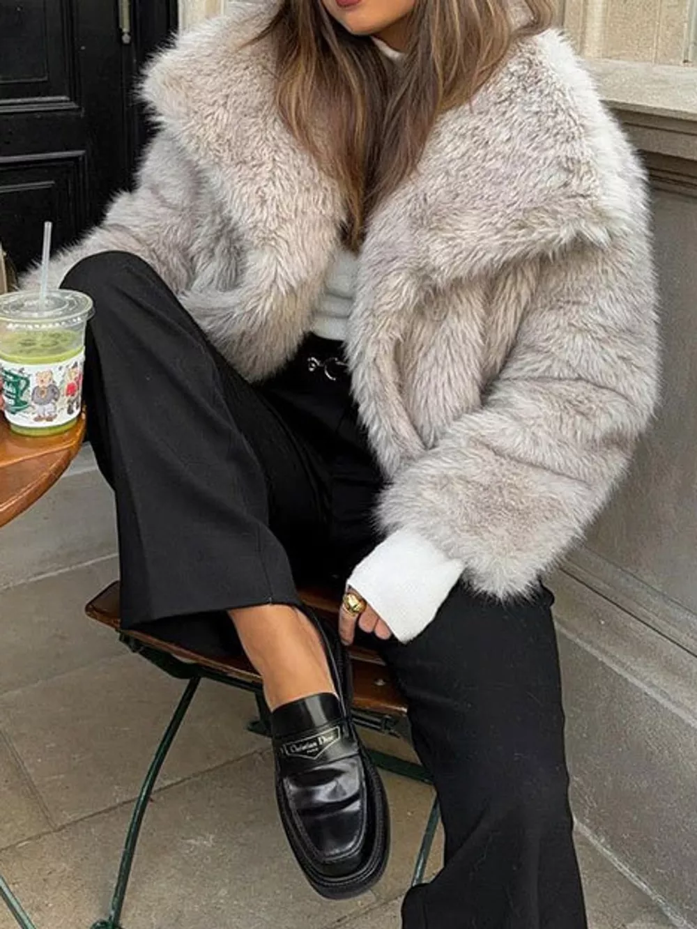 Fox Fur Collar Winter Outerwear, image 6